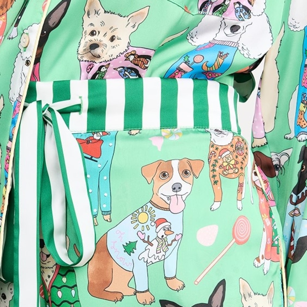 Karen Mabon Christmas Sweater Day-Dogs Long Sleeve with Shorts PJ Set Sz S - Picture 7 of 7
